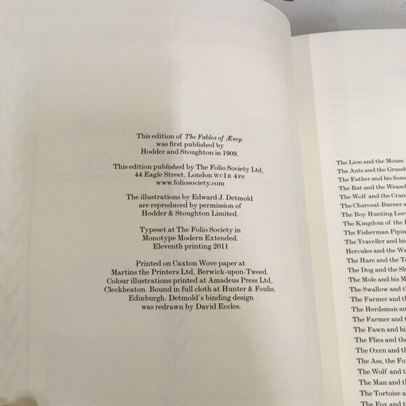 The Fables of Aesop Illustrated in Colour by Edward J Detmold Book - Picture 8 of 15